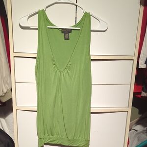 Banana Republic Green Ruched Sleeveless Tank